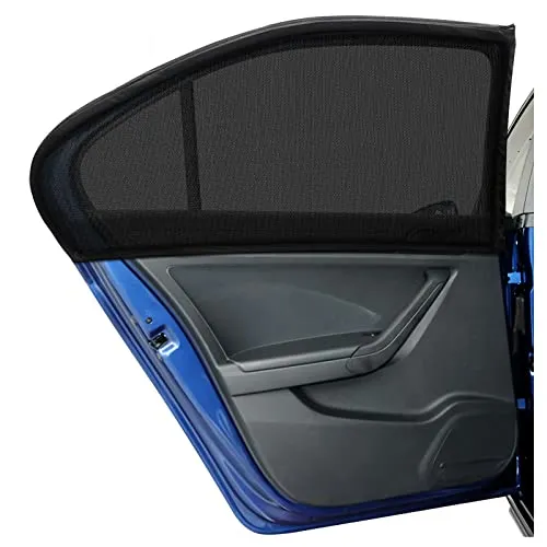 DIZA100 Auto Sonnenschutz Baby für Kinder Erwachsene Haustiere, 2 Stück Universal Sonnenblende Auto Netz mit UV Schutz/Blendschutz, Autofenster Sonnenschutzrollos Heckscheibe (L)