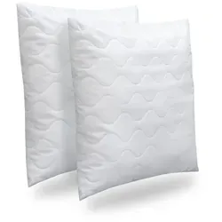 Heimtex Kopfkissen Steppkissen – waschbares Kissen mit Baumwollfaserfüllung, Bezug: 2er 80 cm x 80 cm