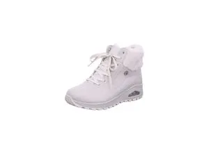 Skechers Uno Rugged Fall Air 2 Sportschuhe Weiß EU 36 - Stylischer wasserdichter Sneakerboot mit Kunstfellkragen, ideal für kalte Tage. Genießen Sie den Komfort der Skechers Air-Cooled Memory Foam®-Einlegesohle und die flexible Traktionslaufsohle.