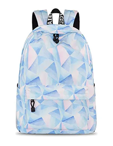 Mädchen Schulrucksack Modischer Freizeitrucksack für Frauen Teenager Jungen Wasserdicht Tasche Schulranzen Tagesrucksack mit Laptopfach Hellblau
