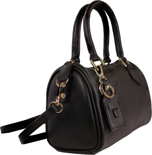 Toscanto Damen Umhängetasche Leder schwarz - Elegante Umhängetasche aus echtem Rindsleder, ca. 22x15cm, ideal für den stilvollen Alltag.