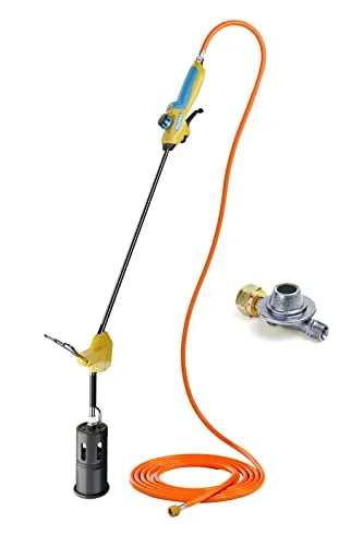GLORIA Gasbrenner Thermoflamm bio Professional E+ Turbo Set - Abflammgerät für große Flächen mit über 1.200 °C Flammentemperatur – ideal zum chemiefreien Unkrautvernichten auf Wegen und Auffahrten.