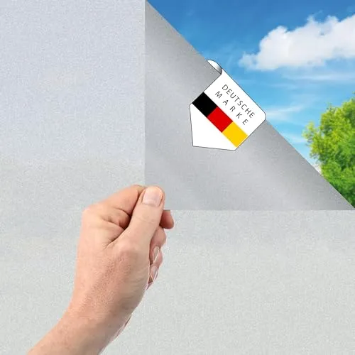 Vaily Statische Fensterfolie Milchglasfolie Matt - Blickdichte Sichtschutzfolie mit Anti-UV für mehr Privatsphäre im Büro, Badezimmer oder Schlafzimmer - 30 x 200 cm