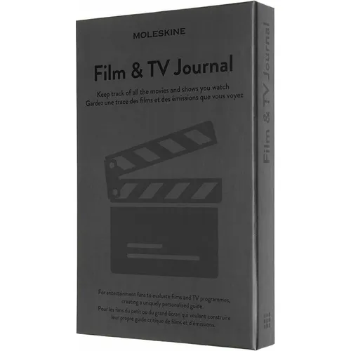 Moleskine Film & TV Journal, Notizbuch für Film- und TV-Enthusiasten - Notizblock für Kino- und Serienliebhaber mit 400 Seiten, strukturiertem Layout und Einführung in die Filmgeschichte – ideal zum Katalogisieren und Bewerten Ihrer Lieblingsfilme.