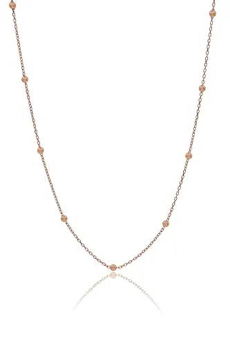Einzelstück® Satellitenkette Kugelkette aus 925 Silber I 14K Rosegold I Kette mit Kugeln I Echtschmuck Halskette Harmony (Harmony Kette Rosegold)