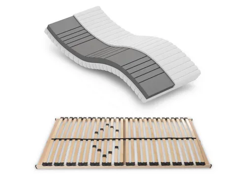 Matratzenset Betten-ABC KSP-500 mit Lattenrost Max1 NV - Hochwertiges Matratzen-Set mit ergonomischer 7-Zonen-Kaltschaummatratze und verstellbarem Lattenrost. Ideal für ein optimales Schlafklima und Allergiker geeignet.