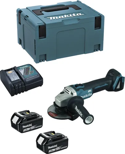 Makita DGA504RFJ Mini-Winkelschleifer 18V - Akku-Winkelschleifer mit 125 mm Scheibendurchmesser, bürstenlosem Motor für mehr Leistung und Automatic Speed Control für optimale Anpassung an verschiedene Arbeiten.