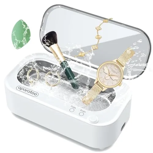 Ultraschallreinigungsgerät für Brille, 48000Hz Hochfrequenz Ultraschallreiniger 350ML Professioneller Brillenreinigungsgerät Ultraschallgerät für Gold, Silber, Brillen, Uhren, Ringe, Zahnersatz sauber