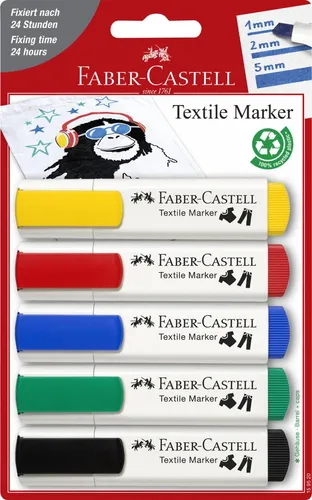 FABER-CASTELL Textilmarker 1.0 - 5.0 mm Mehrfarbig 159520