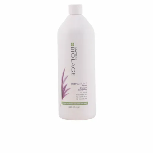 BIOLAGE HYDRA SOURCE Shampoo 1 Liter - Feuchtigkeitsspendendes Shampoo für trockenes Haar, optimiert das Feuchtigkeitsniveau und sorgt für gesünder aussehendes Haar. Ideal für feines bis mittleres Haar und auch für coloriertes Haar geeignet.