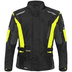 Germot Herren Motorradjacke Aron, Schwarz Gelb, M - Schutzjacke für Motorradfahrer, bietet hervorragenden Schutz und Stil mit reflektierenden Elementen für bessere Sichtbarkeit.