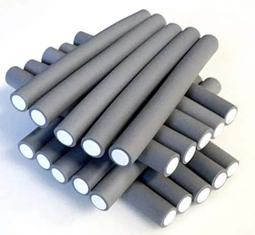 Papilotten - Flex-Wickler Set 24 Stck. + Kosmetiktasche - (von deutschem Friseurbedarf-Fachhändler!) … (ca. 18 mm grau - 24 Stck.)