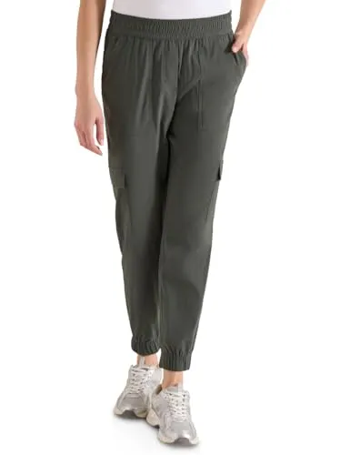 Cecil Mid Waist Slim Leg Hose im Cargo-Look Clear Khaki M in grün von CECIL