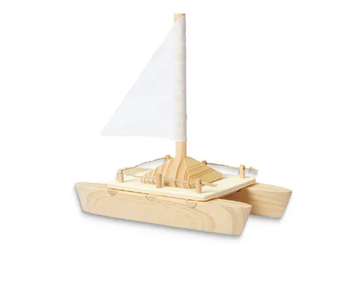 matches21 HOME & HOBBY Holzbausatz „Katamaran Boot“ Modell Bastelset Holzbaukasten