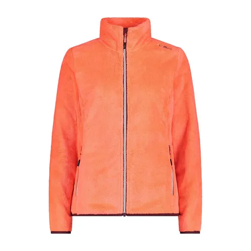 CMP Woman Jacket red fluo (C649) 44 - Fleecejacke für Damen, ideal als Mid Layer oder solo getragen. Hält warm, bietet perfekten Sitz und hat praktische Taschen für Ihre Essentials.