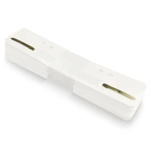 Netuno 25 Stück Heftstreifen Kunststoff Metallzunge Universallochung 60/80 3.4x15cm Format A4 Ordner Büro Schule Ablage Organisation Dokumente stabil praktisch HomeOffice weiß