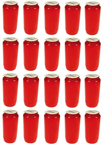 Beste Choice Premium Kompositions Grablicht Nr. 7 rot | Grabkerzen | Öllichter | Friedhofskerzen | Grablaterne | Kerzen Dauerbrenner (20)