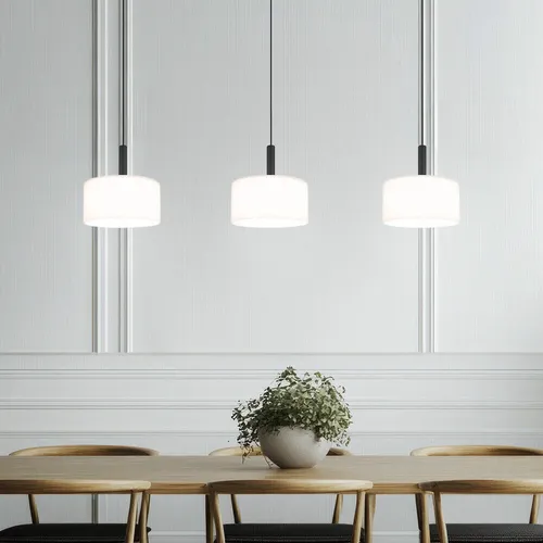 Pendellampe Hängeleuchte 3-flammig mit opalen Glasschirmen - Moderne Hängeleuchte für Esszimmer oder Küche mit 3 opalen Schirmen, variable Farbtemperatur von 2700K bis 4000K und Memoryfunktion für individuelle Lichtstimmung.