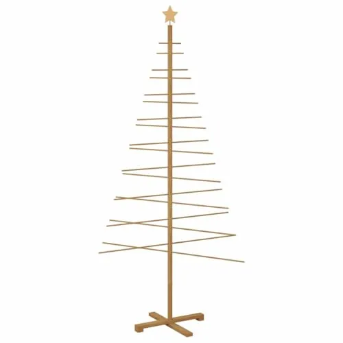 vidaXL Holz Weihnachtsbaum 210 cm mit Ständer - Künstliche Weihnachtsbäume, umweltfreundlicher Bambusbaum mit stabilem Kiefernholzständer, perfekt für moderne Feiertagsdekoration und vielseitige Nutzung in Wohnräumen oder geschützten Außenbereichen.