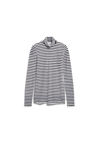 ARMEDANGELS Women's Grazilianaa Stripes Longsleeve Gr L grau - Lässiges Longsleeve mit Streifenmuster aus 100% Baumwolle - perfekt für den Alltag; jetzt in Größe L und in elegantem Grau erhältlich!