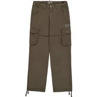 Alpha Industries Jet Pant greyblack 28 - Herren-Stoffhosen mit lässigem Stil, praktischen Cargotaschen und einzigartigem Used-Look für modernen Vintage-Charme.