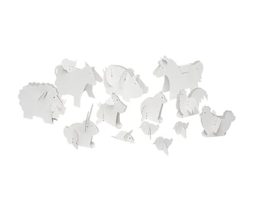 bibabox - Die Bauernhoftiere zum Basteln und Anmalen – Nachhaltiges Spielzeug und Bastelset Kinder, die Bauernhoftiere für Kinder, tolles Geschenk Mädchen und Jungen