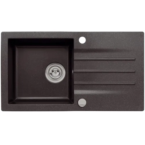 Axigran Granitspüle Spüle Spülbecken Waschtisch Küchenspüle Schwarz 78 x 43,5 cm