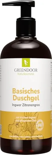GREENDOOR Basisches Duschgel Ingwer Zitronengras 250ml - Biologisch abbaubares Naturduschgel mit frischem Ingwer und spritzigem Zitronengras, ideal für Outdoor-Aktivitäten und umweltfreundlich.