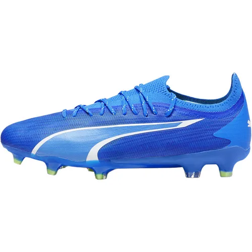 Puma Unisex Ultimate FG/AG Leichtathletik-Schuh, Ultra Blau/Weiß/Grün, 40.5 EU - Fußballschuhe für Erwachsene, ausgestattet mit neuester Technologie für perfekten Sitz und maximalen Komfort – ideal für Leistung auf dem Platz.