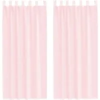 vidaXL Voile Vorhänge mit Schlaufen 2 Stk Hellrosa 140x225 cm 4102278
