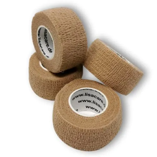 LisaCare Fingerpflaster selbsthaftend - elastisches, wasserfestes, staub- fett- und schmutzabweisendes Pflaster - HAUT - 4 Rollen á 2,5cm x 4,5m