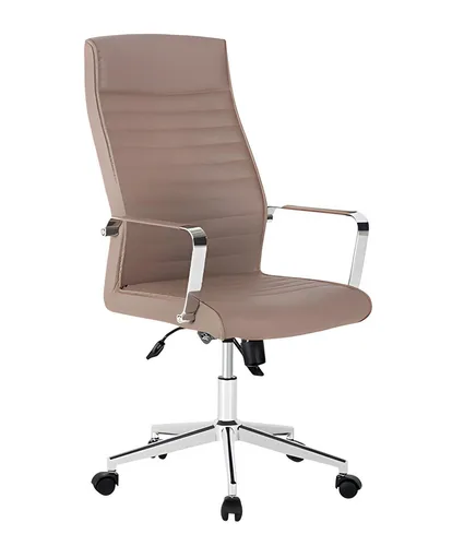 Eleganter Bürostuhl mit Armlehnen für das Arbeitszimmer - Moderner Bürostuhl mit 5 Rollen, bequemen Armlehnen und hochwertigem Lederbezug. Ideal für stilvolle Büros und Homeoffices. Maße: 60 x 55 x 100-115 cm, Gewicht: 19 kg, 2 Jahre Herstellergarantie.