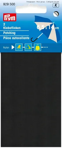 Nylon Klebe Flicken schwarz 6,5 x 14 cm selbstklebend Prym 929500 Patch Patches
