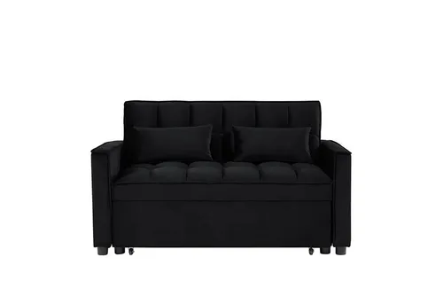 HTI-Living Schlafsofa Mirko Schwarz - Elegantes Schlafsofa in Schwarz für modernes Wohnen. Ideal für Wohnzimmer oder Gästezimmer, bietet es hohen Sitzkomfort und eine verstellbare Rückenlehne für optimale Flexibilität. Inklusive zwei Zierkissen für einen dekorativen Akzent.