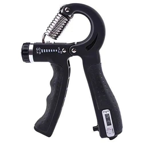 INF Handtrainer, Unterarm Trainingsgerät, Griffkraft Trainer, 5-60kg Fingertrainer, Fingerhantel Einstellbarer Widerstand, Rutschfester, Schwarz