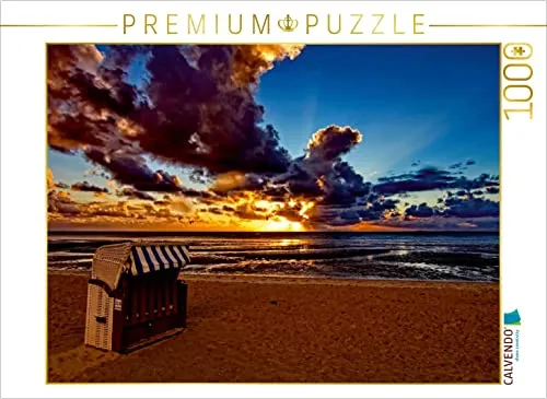 CALVENDO Puzzle Sonnenuntergänge an der Nordseeküste, 1000 Teile - Klassisches Puzzle mit hochwertiger Passform und präziser Stanzung, ideal für entspannende Stunden und zur Förderung von Konzentration und Gedächtnis.