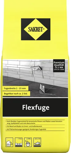 SAKRET Flexfuge 1 - 15 mm silbergrau 1 kg