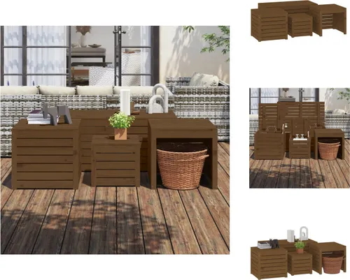 Vidaxl 4-tlg. Gartenbox-Set aus Kiefernholz in Honigbraun