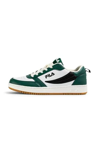 Weißer Herrensportschuh mit Kontrastdetails in grün von FILA