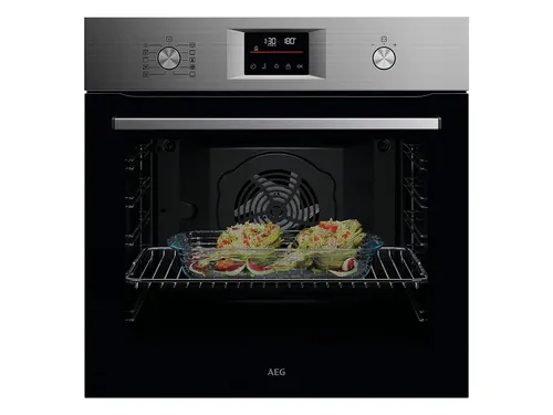 NBU5P40SM Backofen 60cm Edelstahl - Backofen mit Pyrolyse-Reinigung, 9 Heizarten und 45 Automatikprogrammen für müheloses Kochen und Backen.