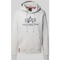 Alpha Industries Basic Hoody für Herren in Pastel Grey - Herren-Sweatshirt im Regular Fit mit weichen Strickbündchen und praktischer Kängurutasche für optimalen Komfort und Stil.