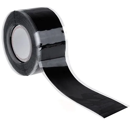 LEZED Selbstklebendes Abdichtband Selbstverschweißendes Silikonband Selbstklebendes Dichtungsband Garten Wasserrohr Reparatur Band Anti-Hochdruck und Kalt,Schwarz (3 Meter)