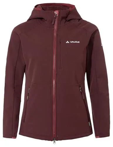 Vaude Women's Elope Stormfleece Hoody - Wetterfeste Softshelljacke in Rot, Gr 42 - Funktionsjacke für Damen, ideal zum Wandern; mit Kapuze und Stretch für optimale Bewegungsfreiheit und Wetterschutz.