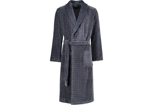 Cawö Herrenbademantel 1716 - Langform in Grau - Herren-Bademantel aus 100% Baumwolle mit Schalkragen und Gürtel, ideal für gemütliche Abende. Lange Form und leicht zu pflegen bei 60° Maschinenwäsche.