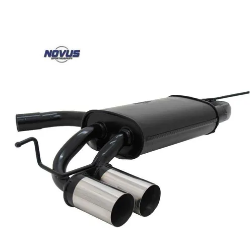 Novus Sportauspuff für VW Golf 5 / VW Golf 6 - 2x76mm RL-Design - Schalldämpfer für VW Golf 5 und 6, sorgt für einen sportlichen Klang und optimierte Abgasführung für mehr Leistung.