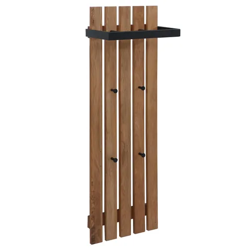 MCA Garderobenpaneel HWC-P57, 4 Haken, 120x40cm aus Massivholz