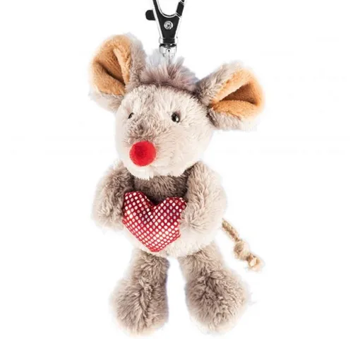 Schaffer® Kuscheltier Schaffer Schlüsselanhänger Maus+Herz 12 cm