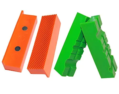 Weiche Schraubstock-Schutzbacken | GRIP&BENDER 100MM-125MM | 4er-Set | Magnetisch | Schonbacken aus TPU-Kunststoff | Diese Spannbacken Schützen Ihr Werkstück | (117MM-Set)