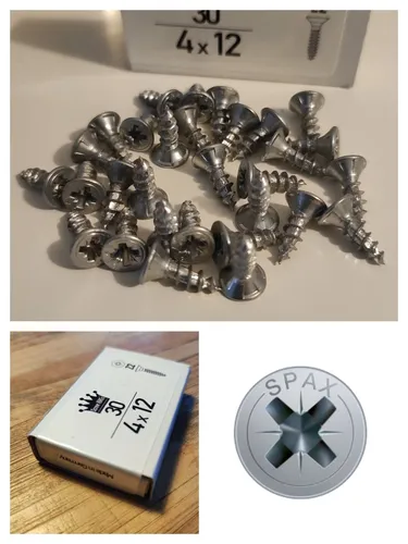 TOP Schrauben SPAX, 4 x 12 mm, 30 Stück, Vollgewinde, Senkkopf, Kreuzschlitz Z2