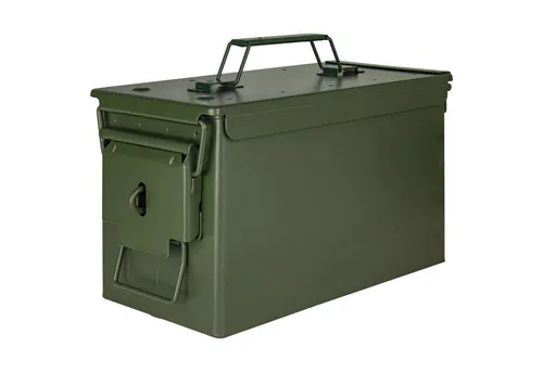 Trucky Aufbewahrungsbox Munitionsbox Box Metallkiste Metallbox Ammo Box 31 x 16 x 19 cm Grün